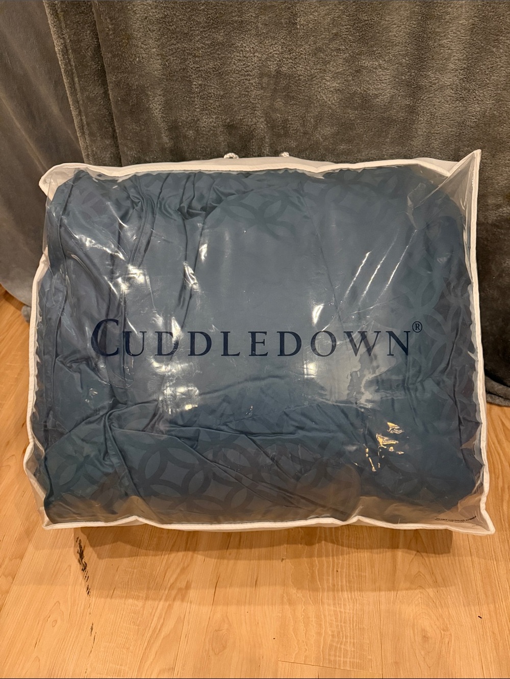 Cuddledown Sapphire Blue King Comforter Level 2 LN! Cotton w/ Synthetic Fill